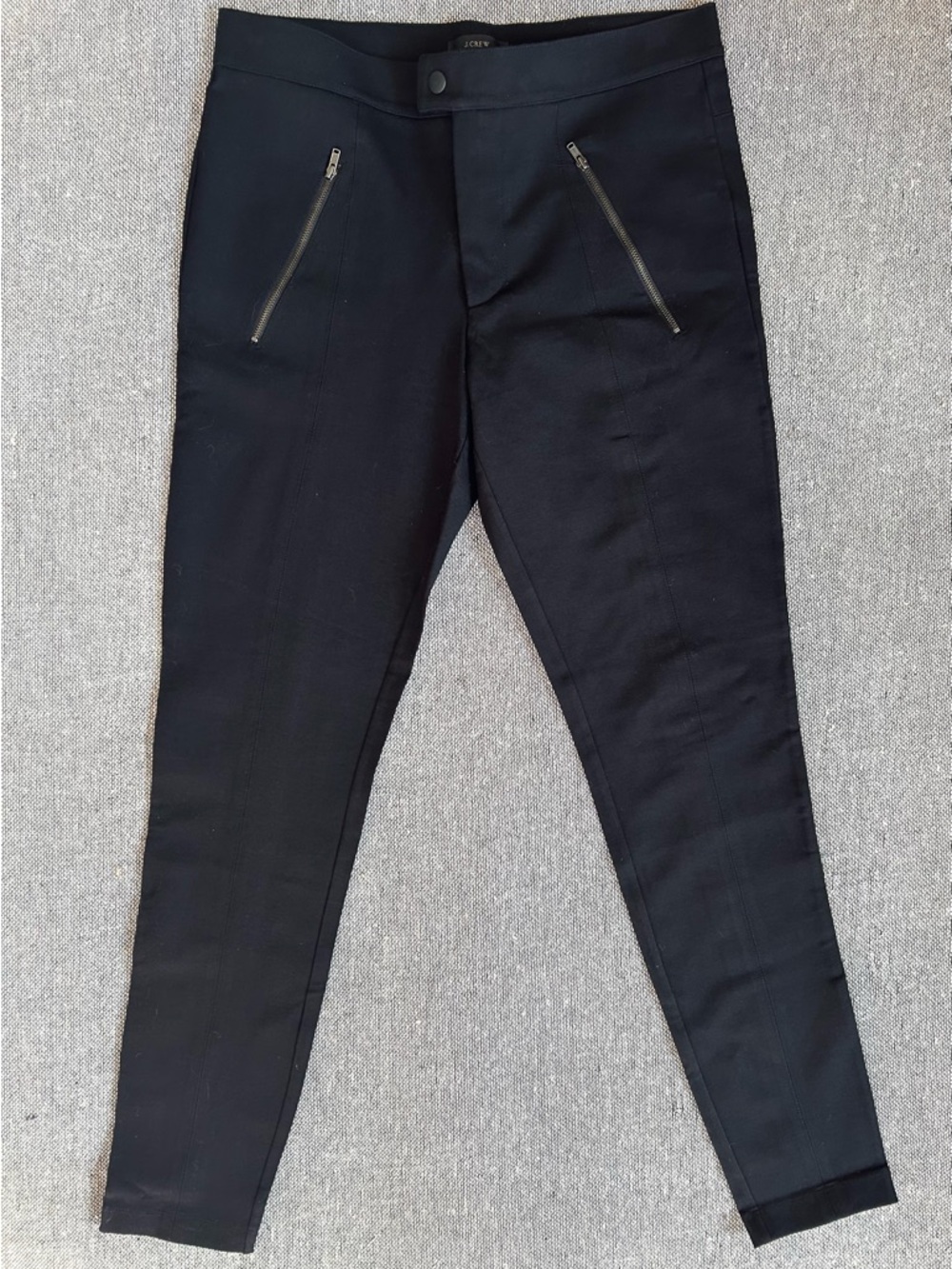 J. Crew Black Women's Sz 8 Skinny Zip-Pocket Pants Leggings